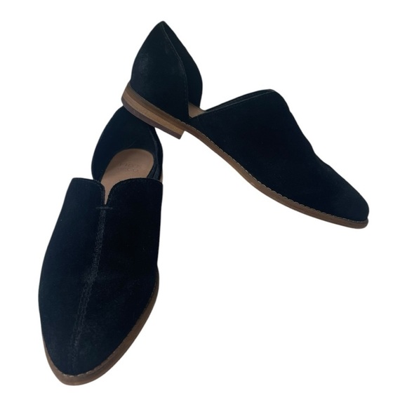 Frye And Co Women’s Fenn Dorsay Black Suede Pointed Toe Flats - Picture 3 of 9